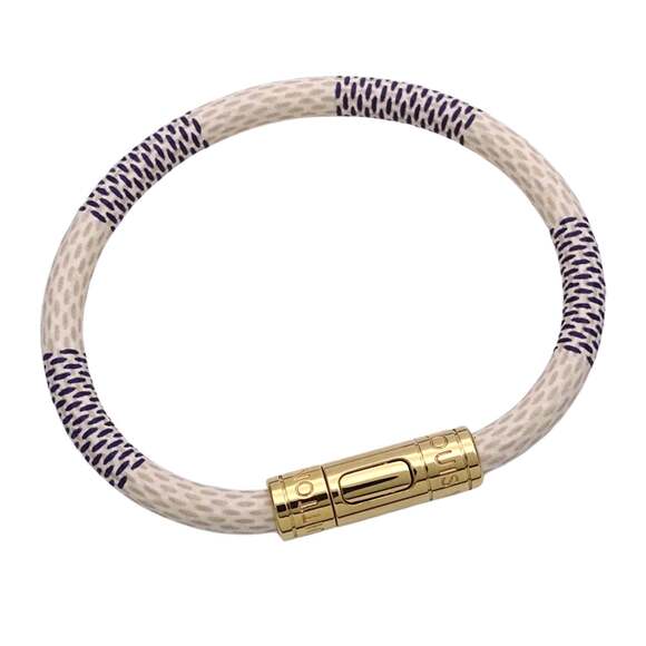 LOUIS VUITTON White Damier Leather Charm Bracelet - Picture 2 of 5